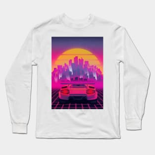 Countach Night outrun neon Long Sleeve T-Shirt